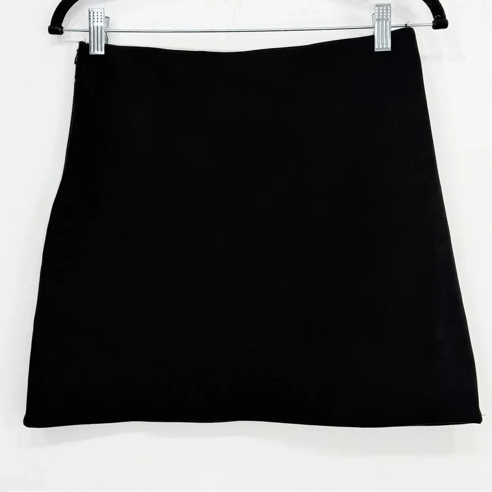 Mi Ami Embroidered Scandinavian Nordic Floral Black Mini Skirt